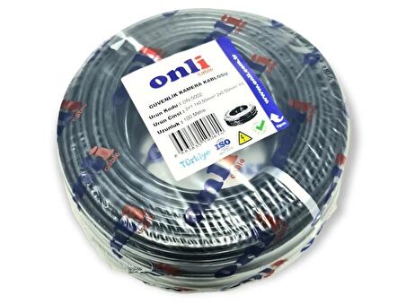 Onli 2+1 0.50mm 100Metre Dış Ortam CCTV Kamera Kablosu Siyah