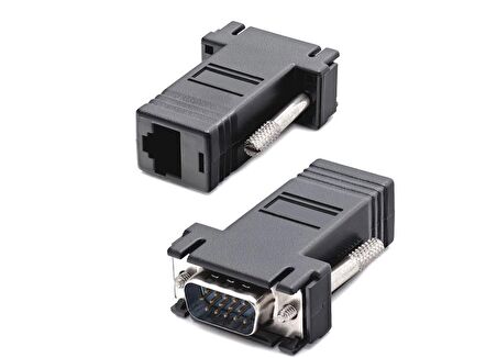 electroon VGA Erkek - RJ45 Cat5 Cat6 Lan Çevirici - 2Adet