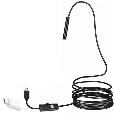 Wellcam 3in1 Micro Usb+Type C+Pc 7mm Işıklı 2Metre Endeskop Yılan Kamera