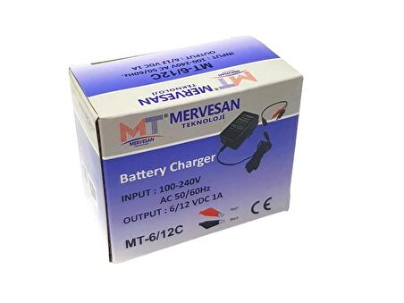 Mervesan MT-6/12C 6V-12V 1A Akü Şarj Cihazı