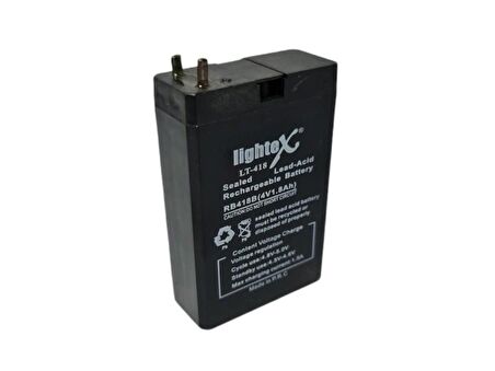 Lightex LT-418 4V 1.8Ah Bakımsız Işıldak Aküsü