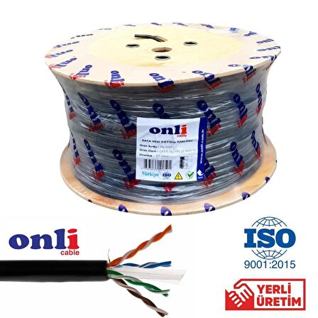 Onli 23AWG PE Dış Ortam Cat6 Outdoor Kablo 305mt Siyah