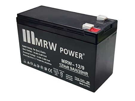 MRW Power 12Volt 9Amper Akü 12V 9AH