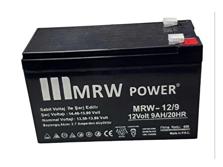 MRW Power 12Volt 9Amper Akü 12V 9AH