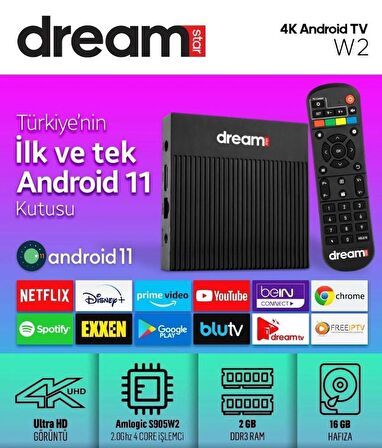 Dreamstar W2 4K Android Tv Box 2gb Ram 16GB Hafıza Android 11