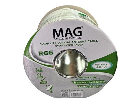 Mag RG59 Fa Mini İnce Çiftli Twin Kablo 100Metre