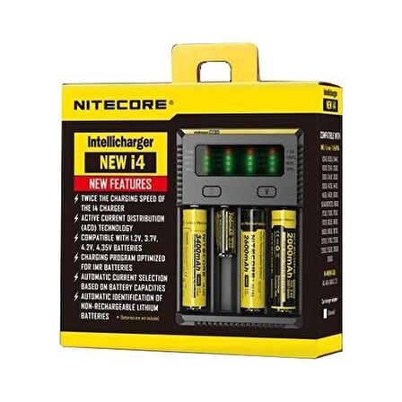 Nitecore i4 İntelli Charger Li-ion Universal Pil Şarj Cihazı 4Lü