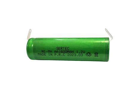 Sertec 1.2Volt 1600mAh AA Ni-MH Şarjlı Kalem Pil Puntolu - 1Adet