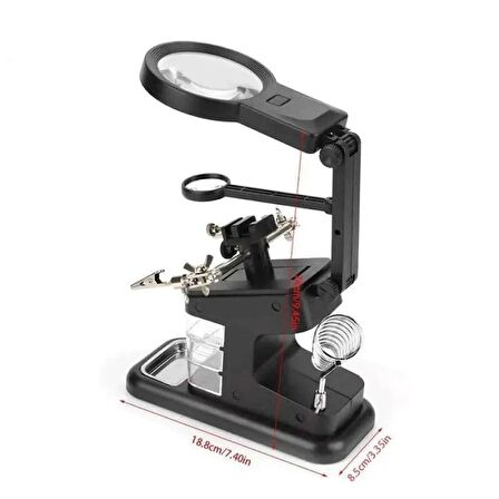 WellHise TE-803 Masa Üstü Ledli Büyüteç Çok Amaçlı Tutacak