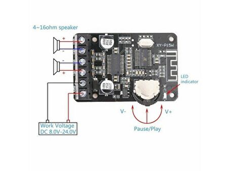 electroon XY-P15W Bluetooth Amfi Modülü Amplifikatör Devresi