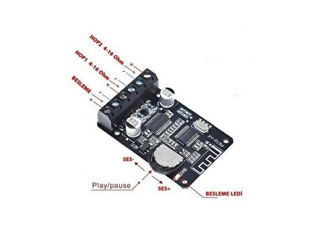 electroon XY-P15W Bluetooth Amfi Modülü Amplifikatör Devresi