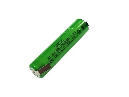 Sertec AAA 1.2Volt 1000mAh Ni-MH ince Şarjlı Kalem Pil Puntolu 1Adet