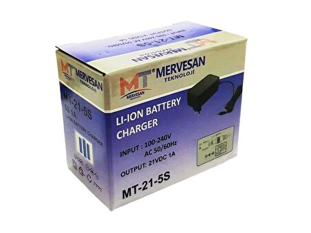 Mervesan 21Volt 5S 1Amper Li-ion Batarya Şarj Cihazı