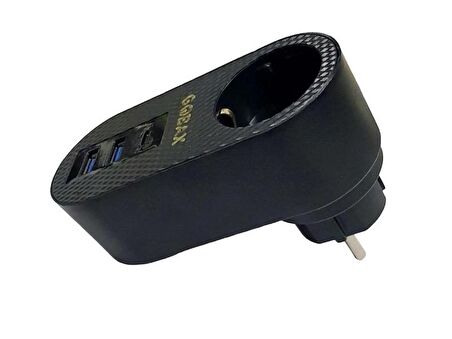 Gobax MG-102 2xUSB 1xType-C Tekli Akım Korumalı Priz 10A 2500W