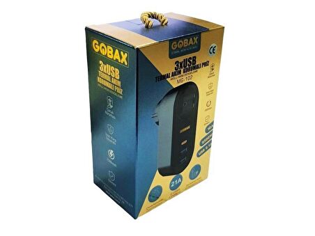 Gobax MG-102 2xUSB 1xType-C Tekli Akım Korumalı Priz 10A 2500W