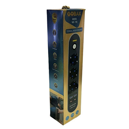 Gobax MG-106 2xUsb+2Type-C Çıkışlı 3lü 2Metre Akım Korumalı Priz