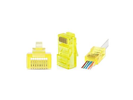 TRKLink EZ RJ45 CAT6 Konnektör Sarı 100Adet