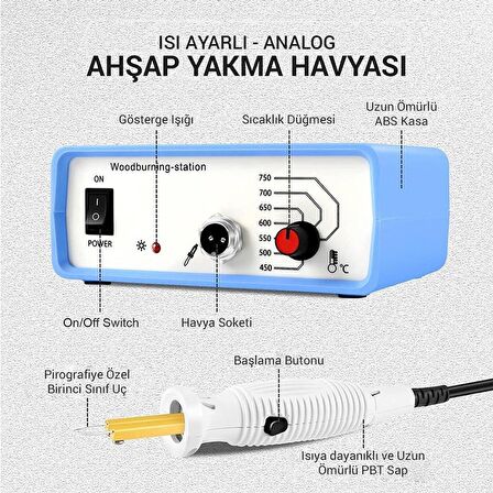 CLASS ZD-8905 New Isı Ayarlı Ahşap Yakma Ağaç Dağlama Makinası