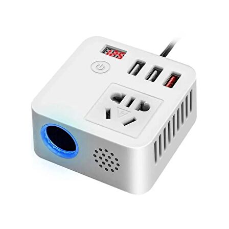 Powermaster Çok Fonksiyonlu 150W 12V/24V 220V USB Çıkışlı Araç İnvertörü