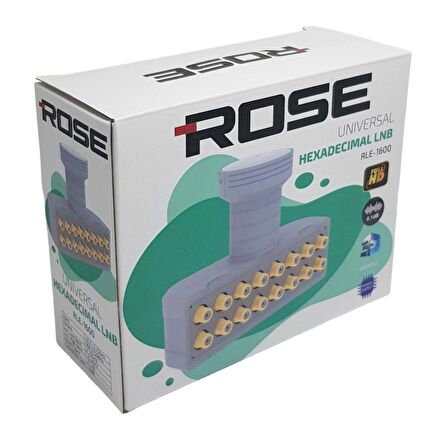 Rose RLE-1600 Universal Hexademical 16Çıkışlı LNB 0.1dB Full HD 4K