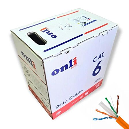 Onli 305Mt 23AWG UTP CAT6 Network Kablosu Gri Yerli Üretim