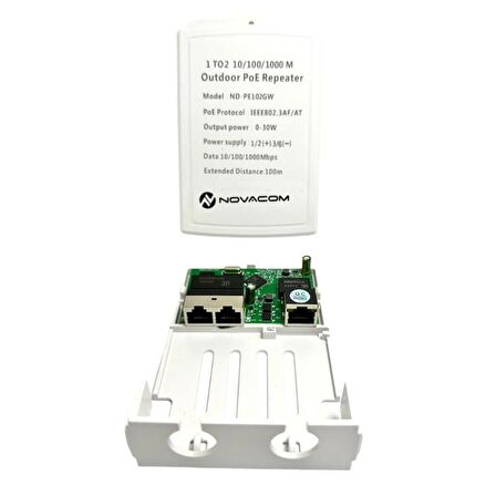 Novacom ND-PE102GW 10/100/1000M 1/2 Dış Ortam POE Repeater 100mt 30W