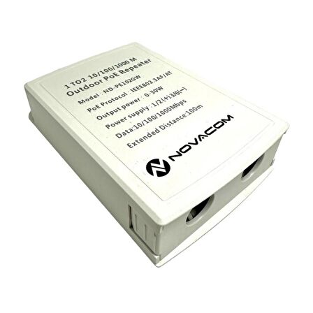 Novacom ND-PE102GW 10/100/1000M 1/2 Dış Ortam POE Repeater 100mt 30W