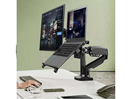 Vontech F160-FP 17-27'' Hareketli Monitör + Notebook Masa Standı