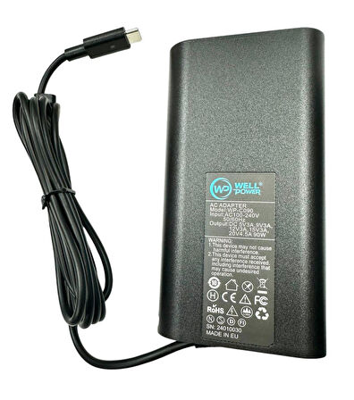 WellPower WNA-C090  5V/9V/12V/15V/20V 90W Type-C Notebook Şarj Adaptör
