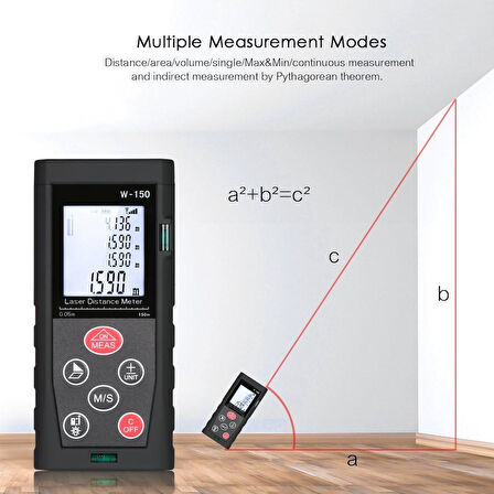 WellHise W-150 150Metre Lazer metre Mesafe Ölçer