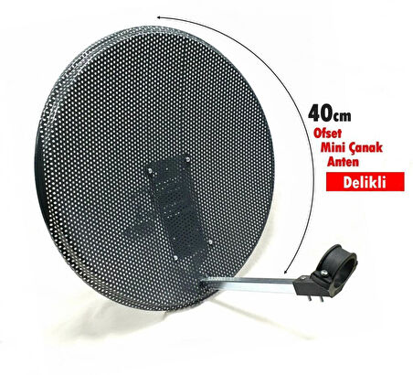 Antenci 40cm Delikli mini Karavan Çanak Anteni - Antrasit