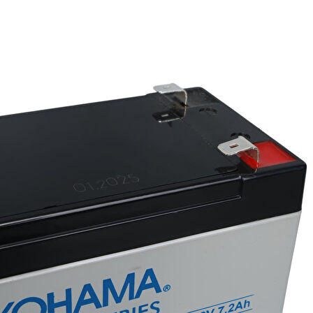 Yokohama 12 Volt - 7.2Amper UPS'ler İçin Akü YH-127.2 (150x65x90mm)