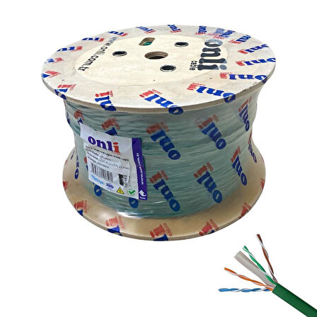 Onli 305Mt 23AWG UTP CAT6 Network Kablosu Yeşil Yerli Üretim