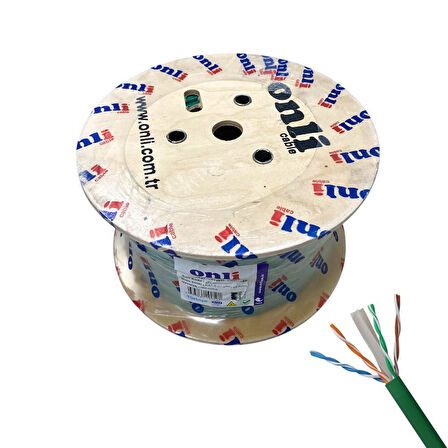 Onli 305Mt 23AWG UTP CAT6 Network Kablosu Yeşil Yerli Üretim
