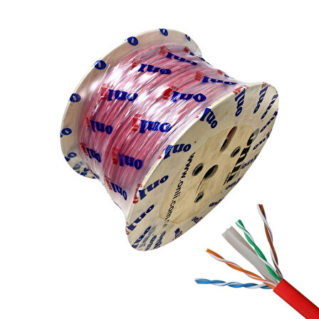 Onli 305Mt 23AWG UTP CAT6 Network Kablosu Kırmızı Yerli Üretim