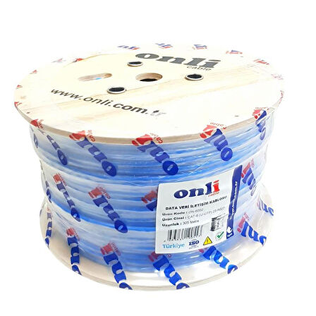 Onli 305Mt 23AWG UTP CAT6 Network Kablosu Mavi Yerli Üretim