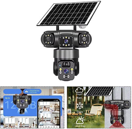 Avenir AV-S421 4MP 2 Kameralı Solar PTZ 4G Sim Kartlı Kamera