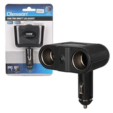 Olesson 1643 12-24Volt 100Watt 2x Çakmak Girişli Çakmak Çoklayıcı