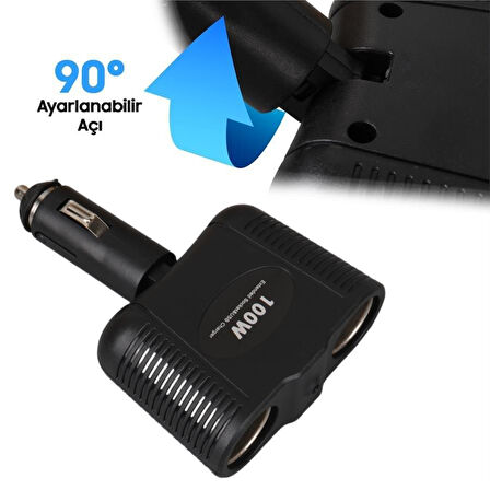 Olesson 1643 12-24Volt 100Watt 2x Çakmak Girişli Çakmak Çoklayıcı