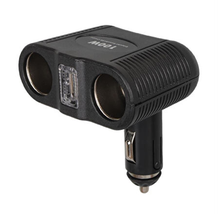Olesson 1646 Tek USB Girişli 100Watt 2x Çakmak Girişli Çakmak Çoklayıcı