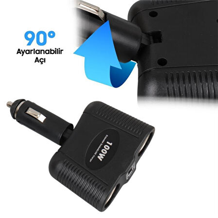Olesson 1646 Tek USB Girişli 100Watt 2x Çakmak Girişli Çakmak Çoklayıcı