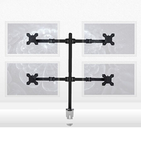 Sline M054 13-27'' Hareketli Dört Kollu Masa Üstü Monitör Standı