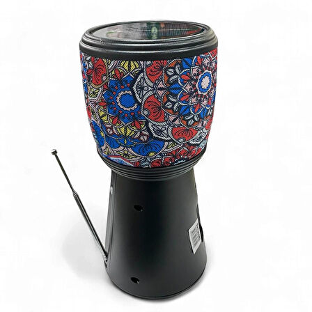 Rose SP-601 El Fenerli Taşınabilir Solar Şarjlı Bluetooth FM Radyo Desenli Hoparlör