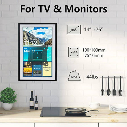 electroon 14-26'' Sabit 15 Derece Kafa Hareketli Monitör Duvar Askı Aparatı