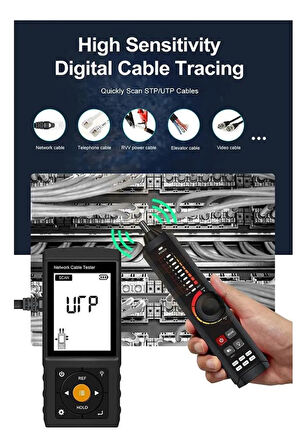 Novacom LT-300S RJ45 Poe Uyumlu Çok Fonksiyonlu Kablo Test Cihazı