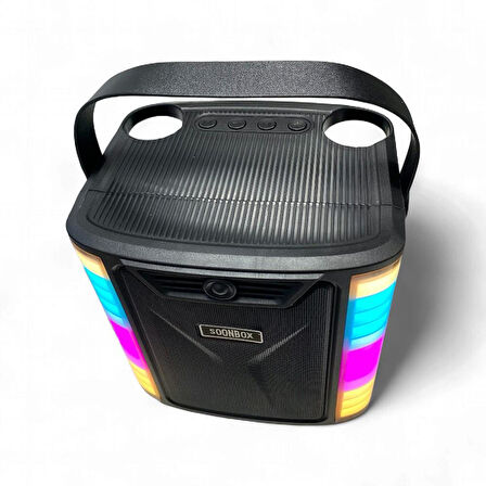 Rose Sp-614 Taşınabilir Şarjlı Bluetooth Karaoke Mikrofon ve Hoparlör Seti - Siyah