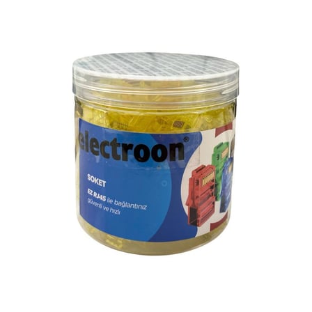 electroon Sarı CAT6 EZRJ45 Açık Uçlu Soket 8P/8C - 100Adet
