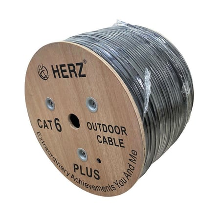 Herz CAT6 Plus 305mt 23Awg 0.57mm Outdoor Dış Ortam Siyah Kablo
