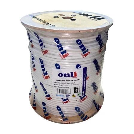 Onli Gold Seri RG6U6 300Metre 64Tel Beyaz Anten Kablosu Yerli Üretim