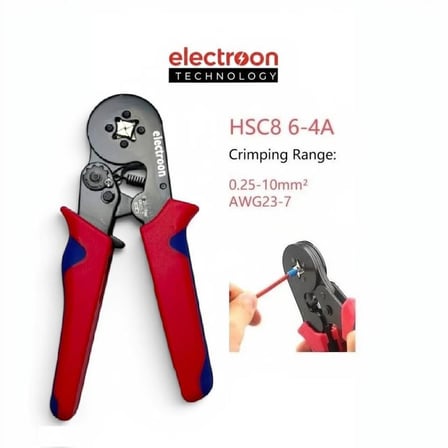 electroon HSC8 6-4A Terminal Sıkma Pensesi +1150Parça Kablo Pabucu Set